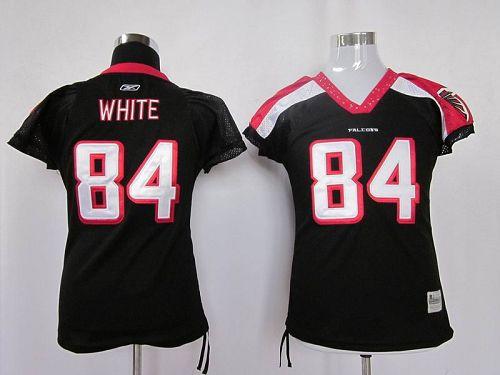 Falcons #84 Roddy White Black Women's Field Flirt Stitched NFL Jersey - Click Image to Close